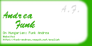 andrea funk business card